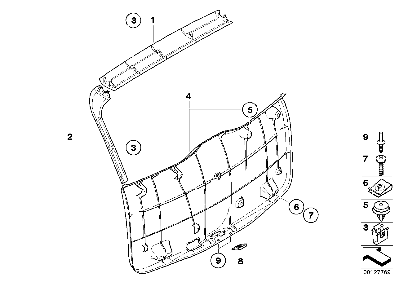 Trim panel, trunk lid