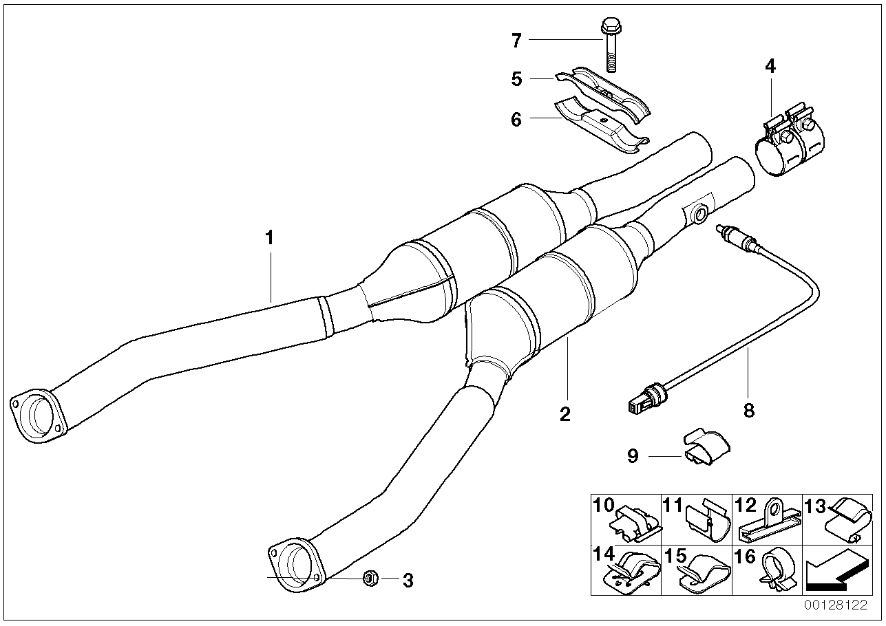 Exhaust pipe, catalytic converter