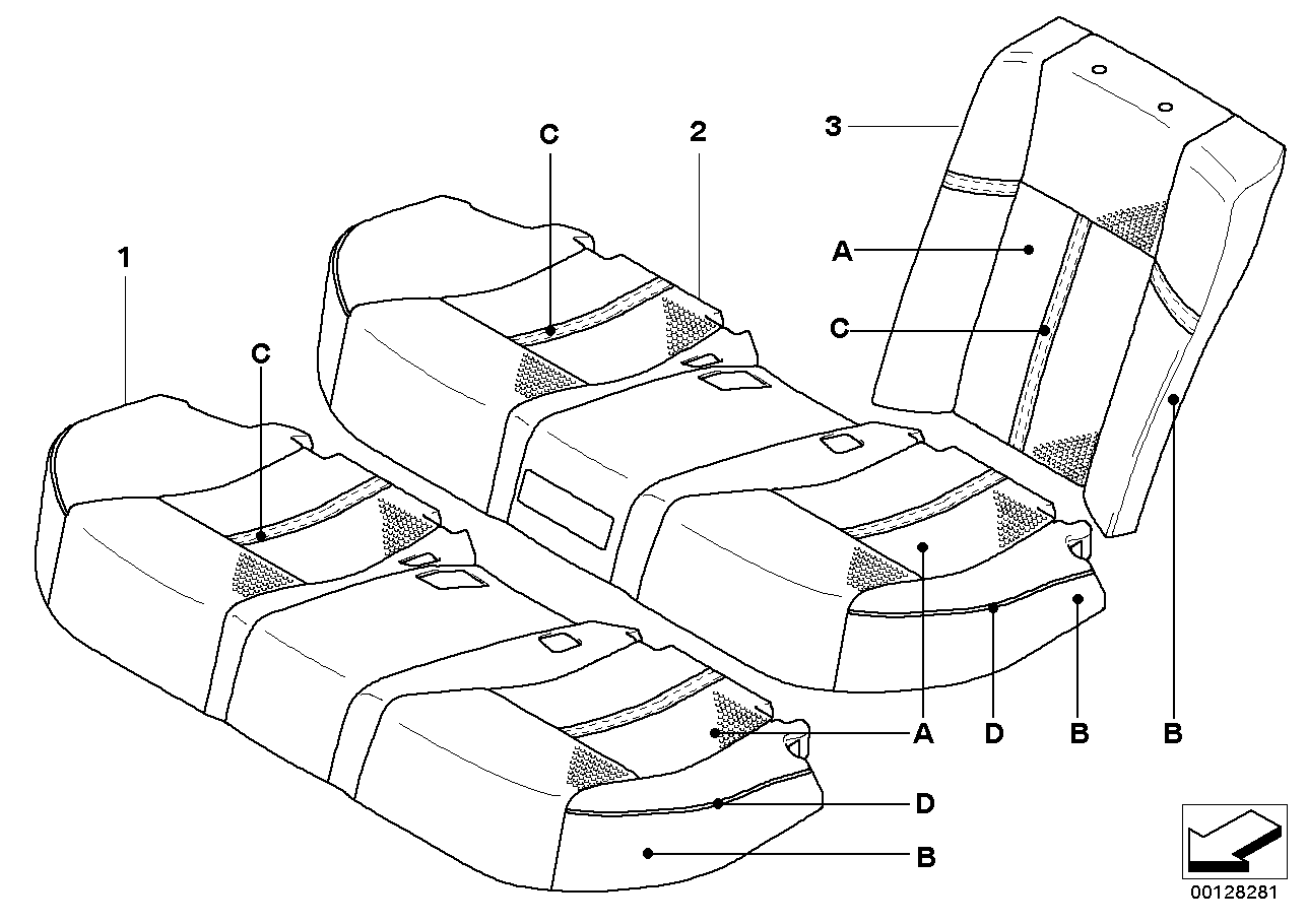 Ind. basic seat Klima-Leather,U6 rear
