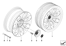 BMW 轻质合金轮辋 椭圆样式 121