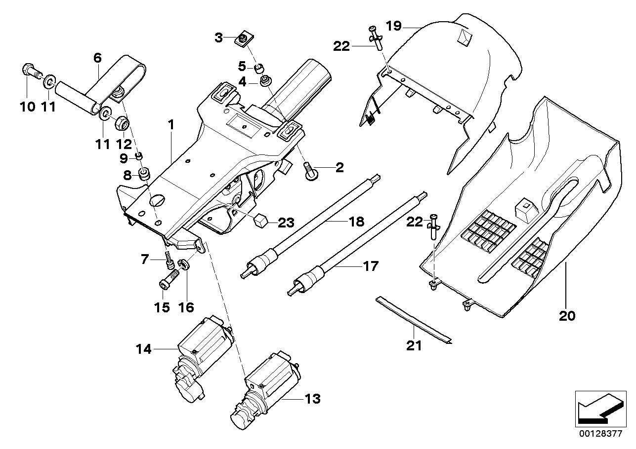 Steering wheel column adjustment,electr.