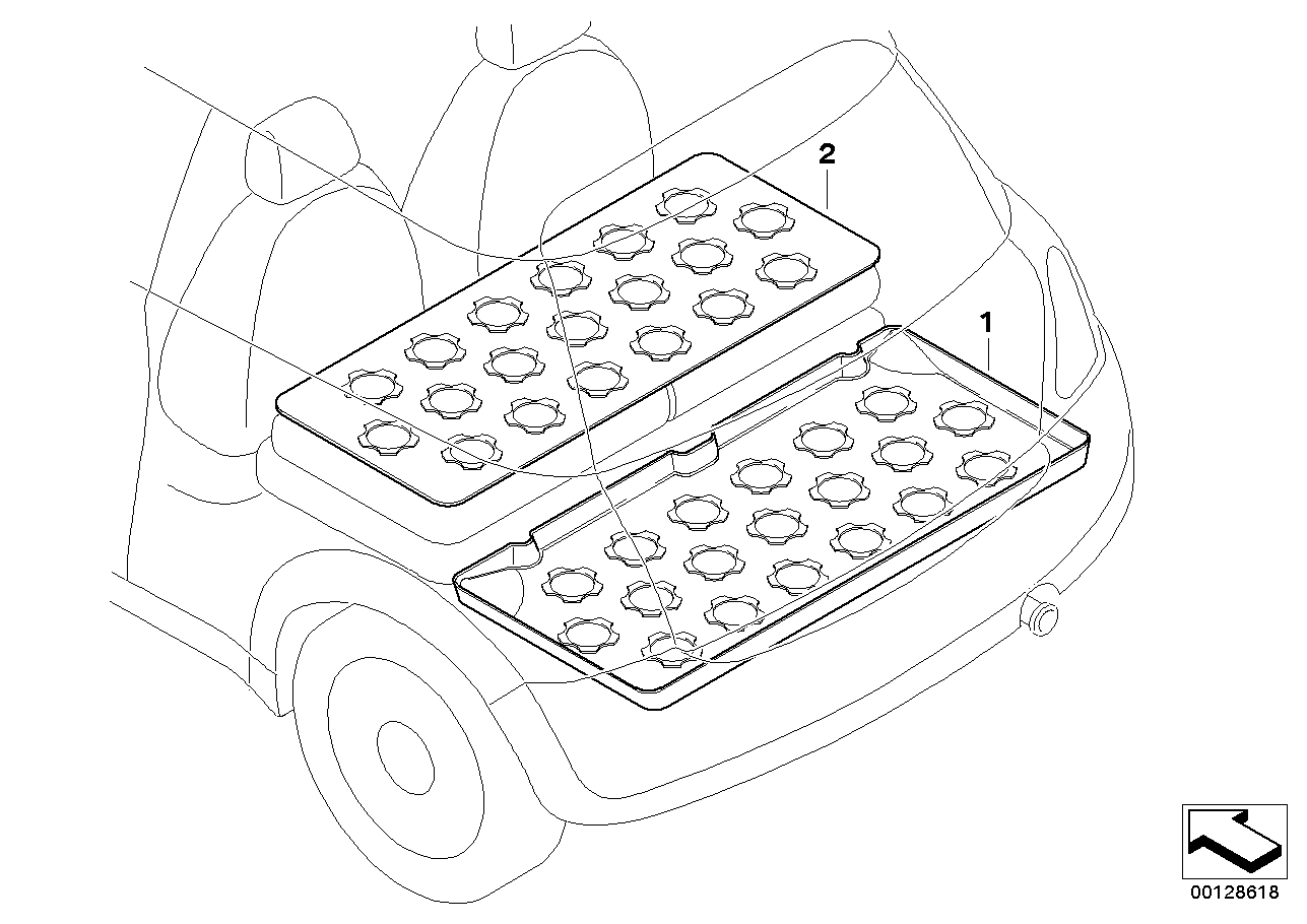 Luggage compartment pan