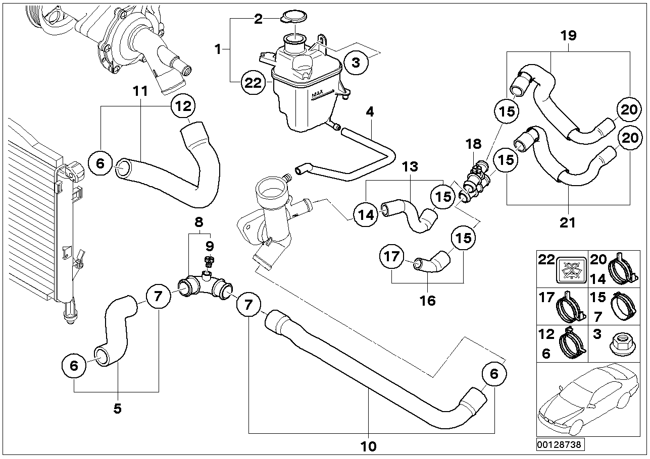 Genleşme kabı/Soğutma suyu hortumu