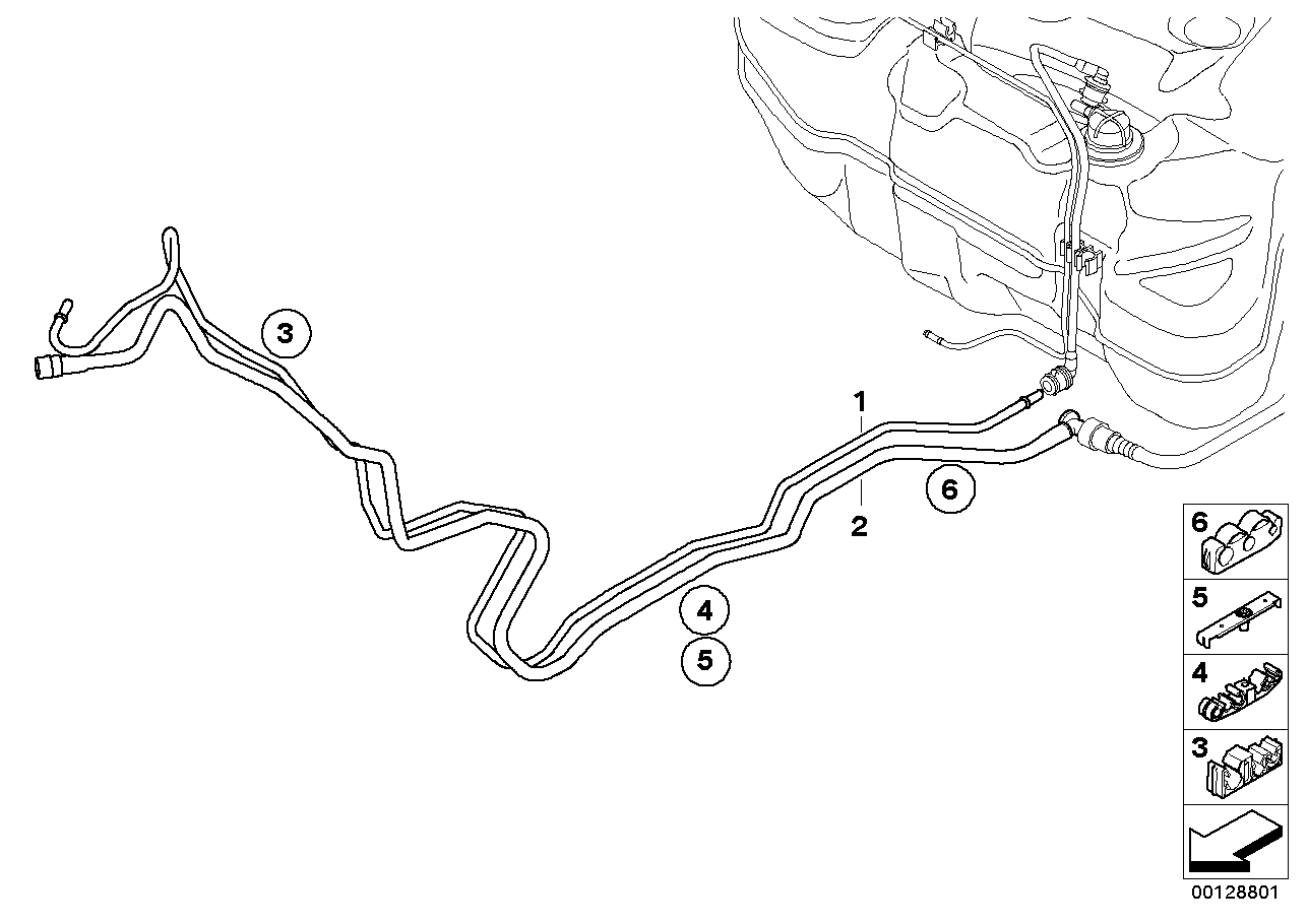 Fuel pipe and scavenging line