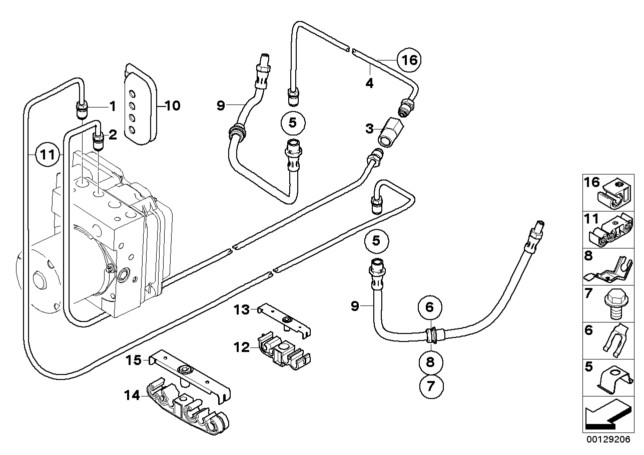 Brake pipe rear