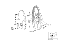 Capa frontal/tampa suporte alternador