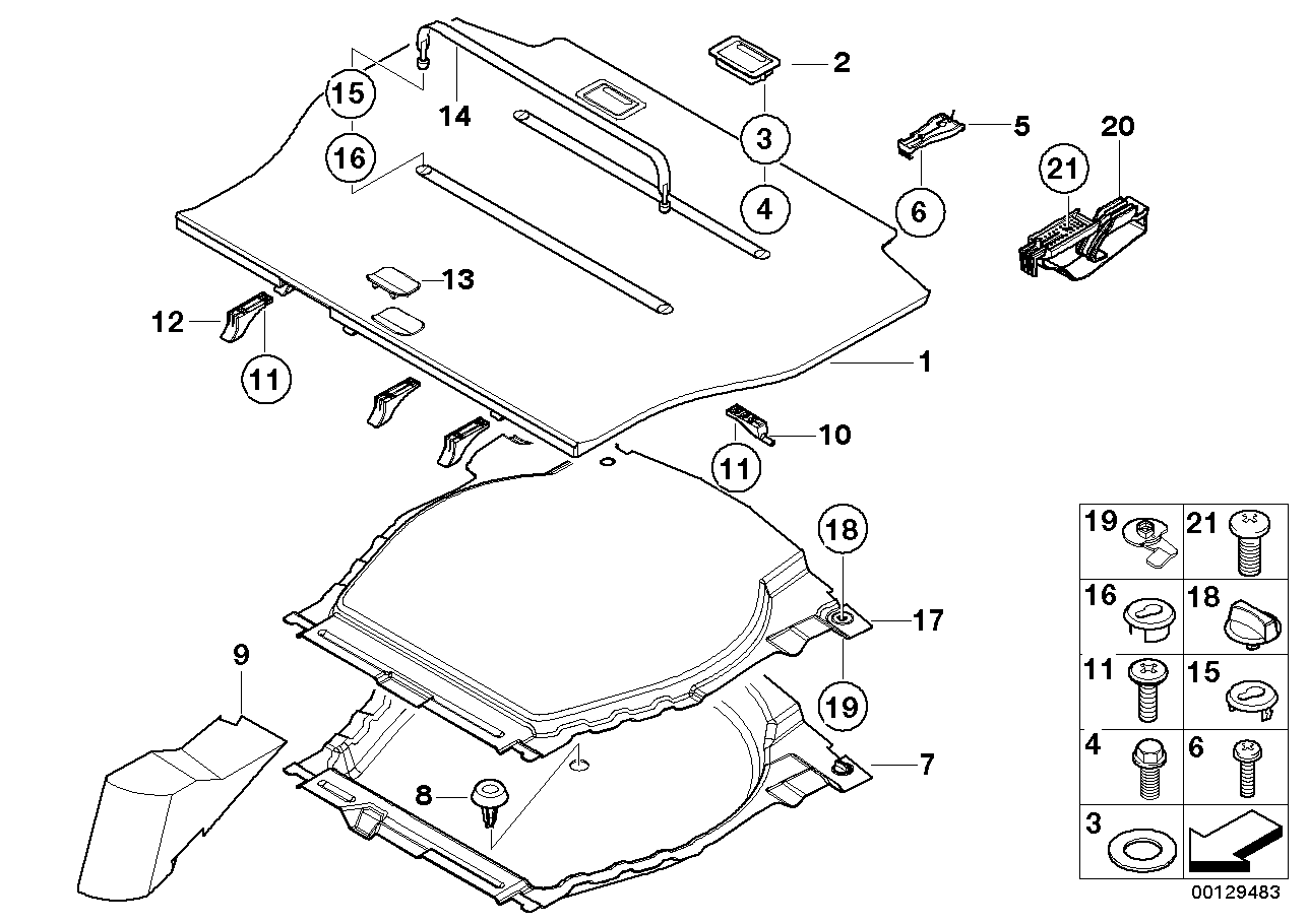 Trim panel, trunk floor