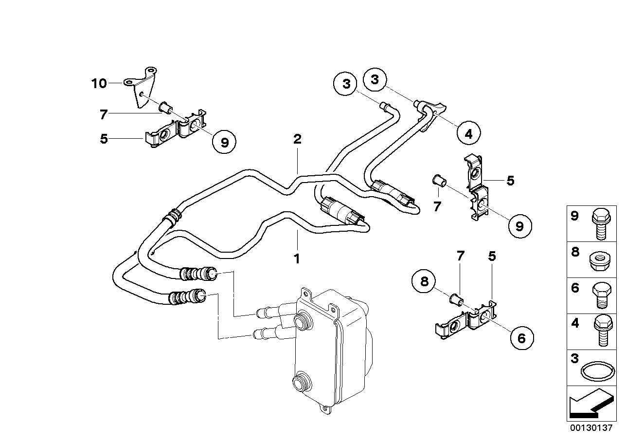 Transmission oil cooler line