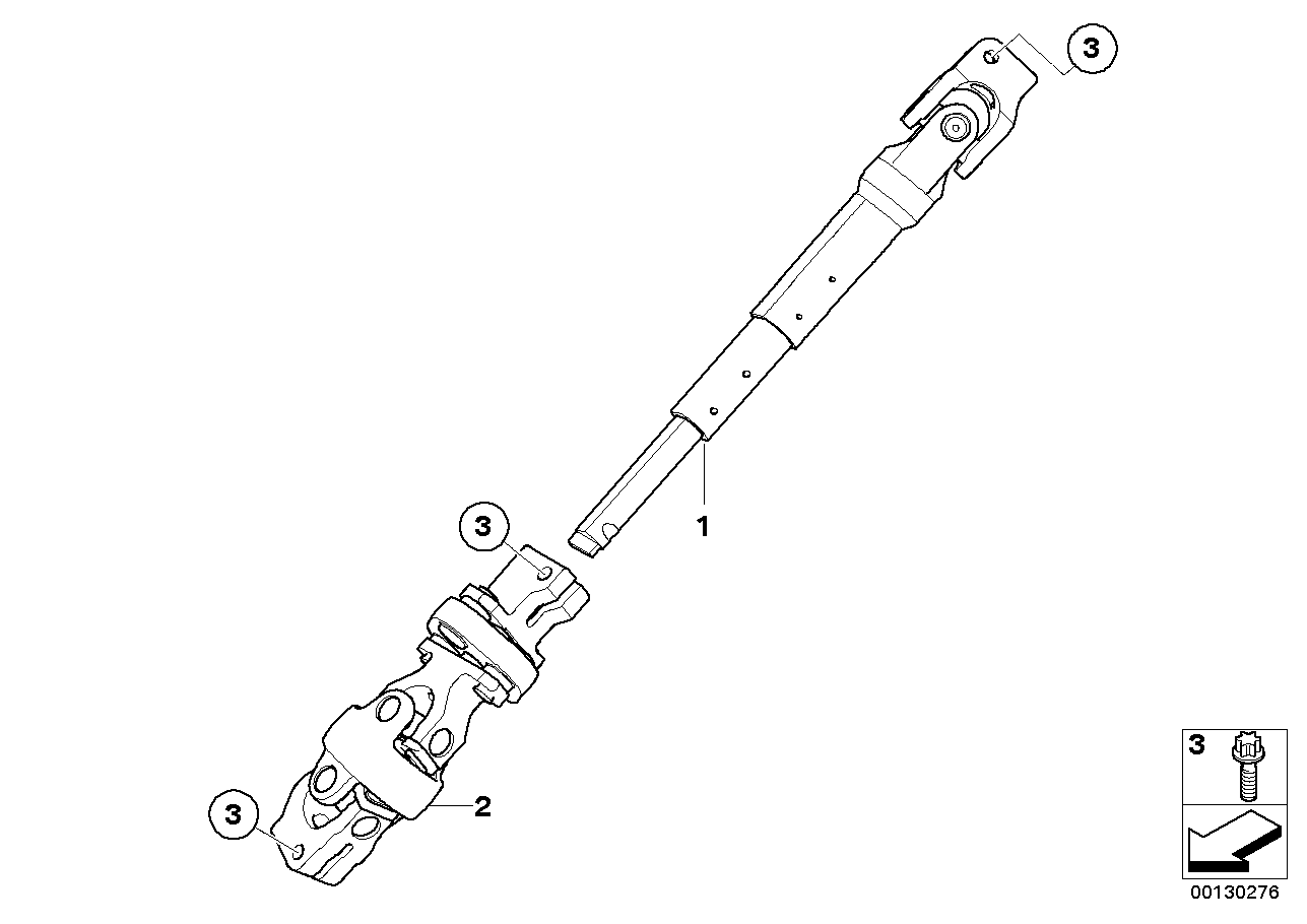 Steer.col.-lower joint assy