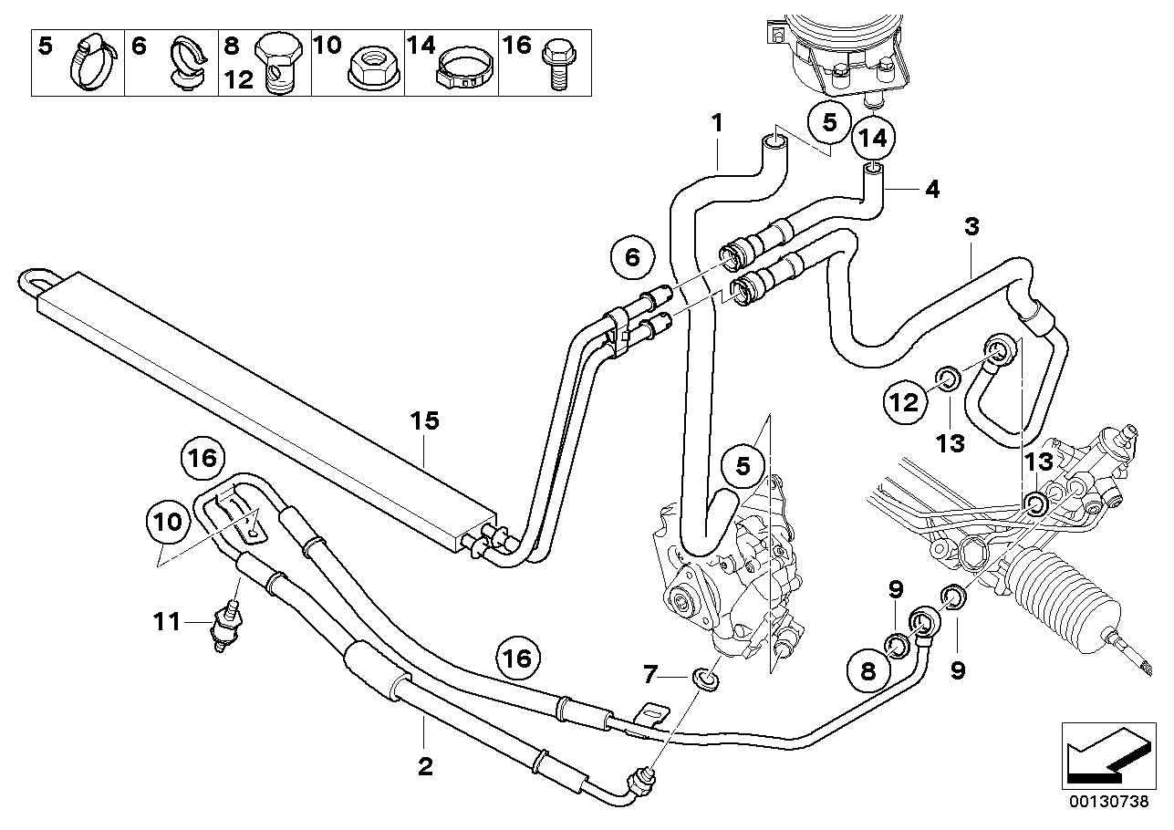 Servodireccion hidraulica-tuberias aceit