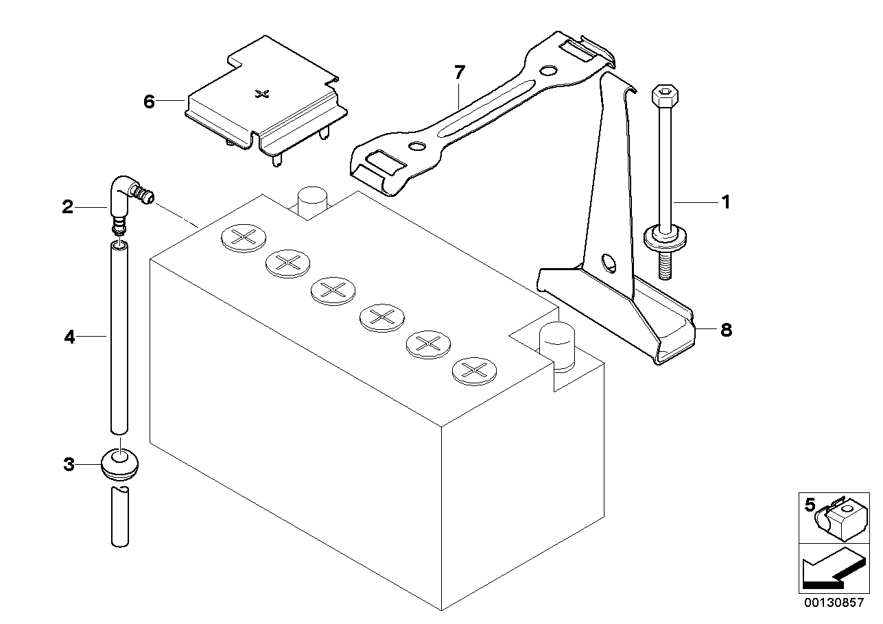 Battery holder and mounting parts