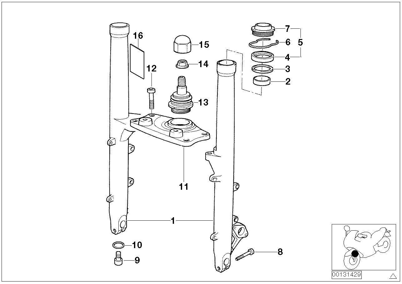 Glidroer/gaffelbrygga nedan