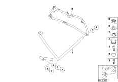 Protective bar, rear, 3-piece