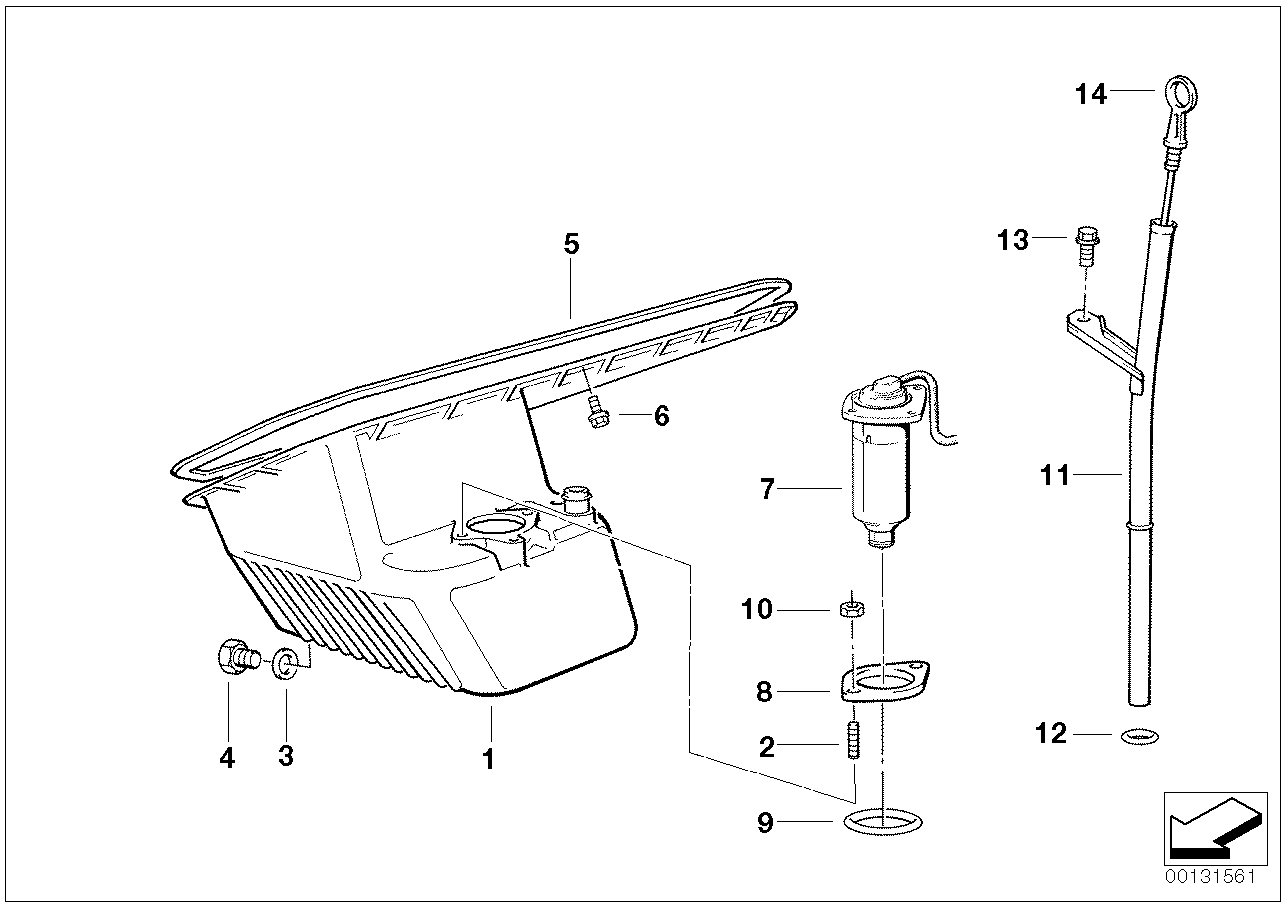 Oliecarter/olieniveau