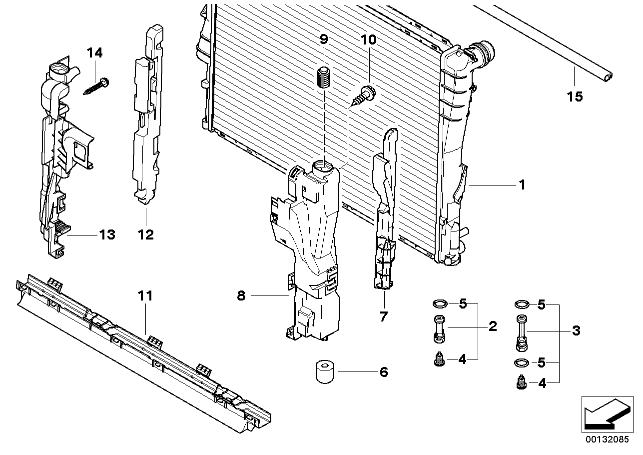 Mounting parts f radiator