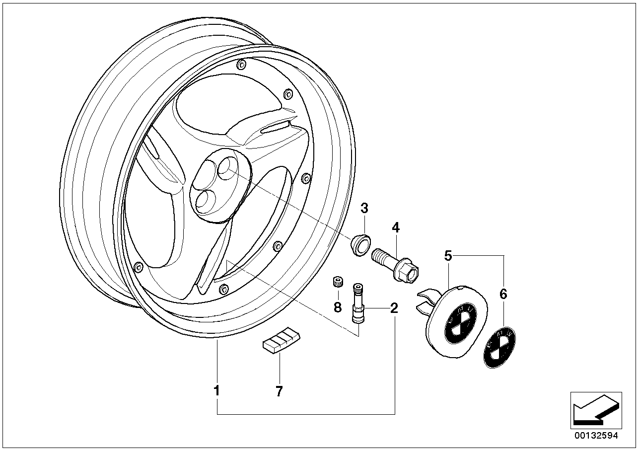 Cast rim, rear