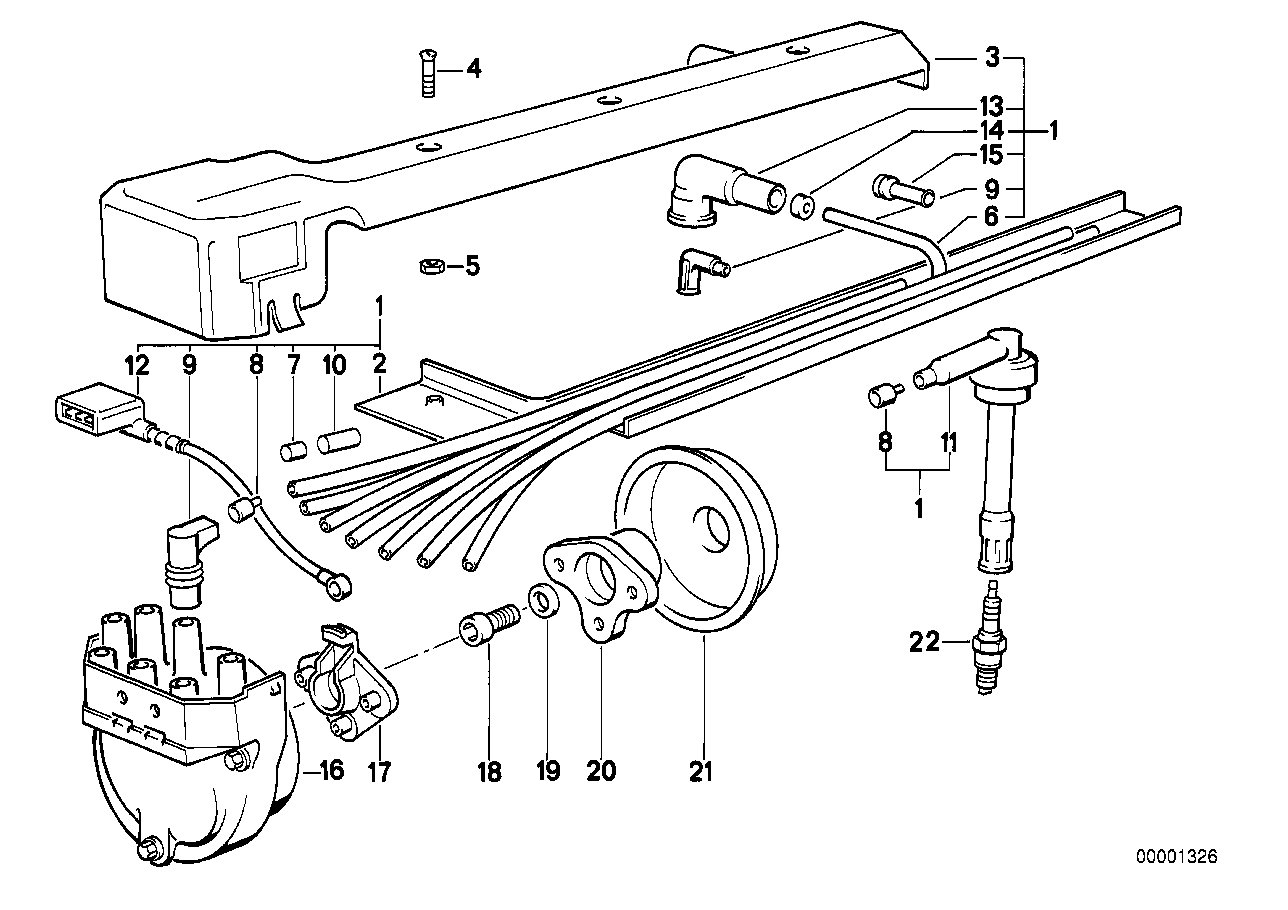 Faisceau câbles allum./bougies d'allum.