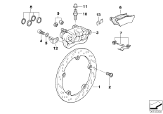 Rear wheel brake, spoke wheel