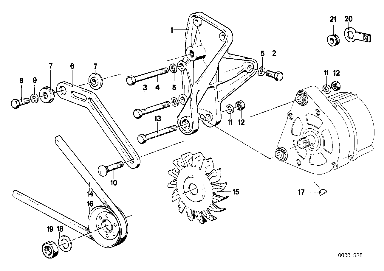 オルタネーター固定部品