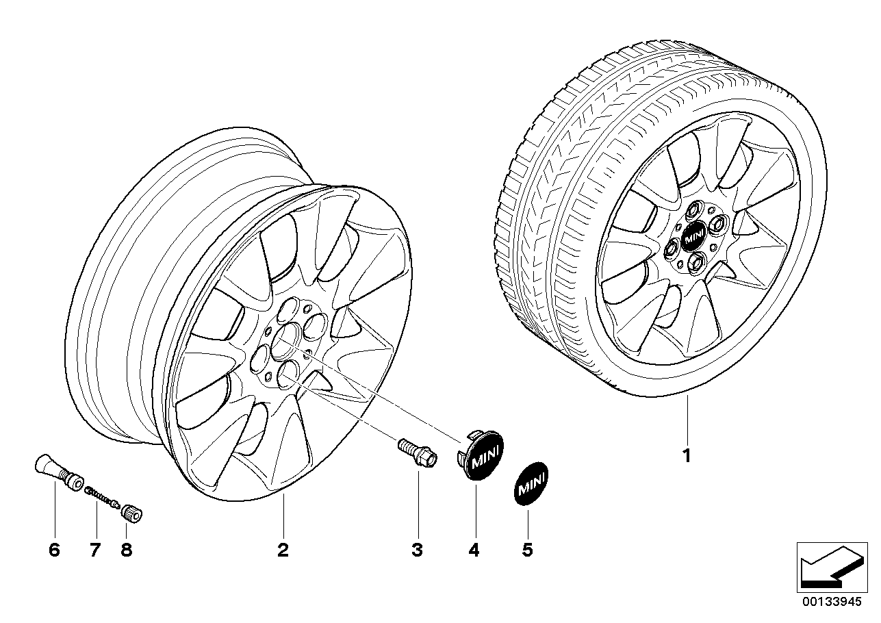 Cerchi in lega MINI a 7 fori 92