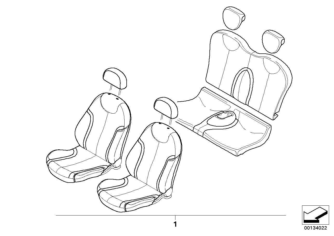 Leather retrofit sports seat STRIPES