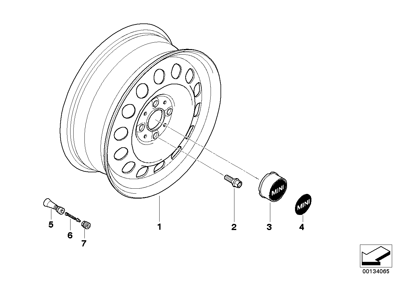 MINI steel disc wheel style12