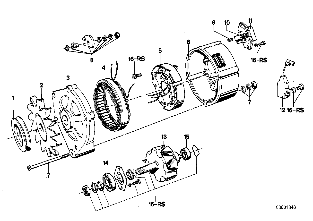 Generator, individual parts