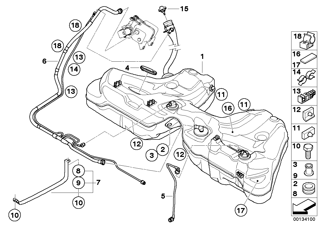 Serbatoio del carburante/pezzi di montag