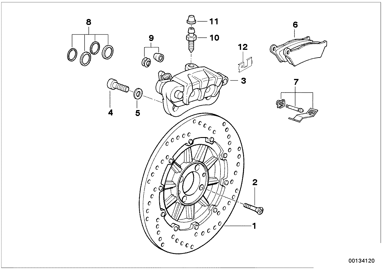 Rear brake, cast wheel