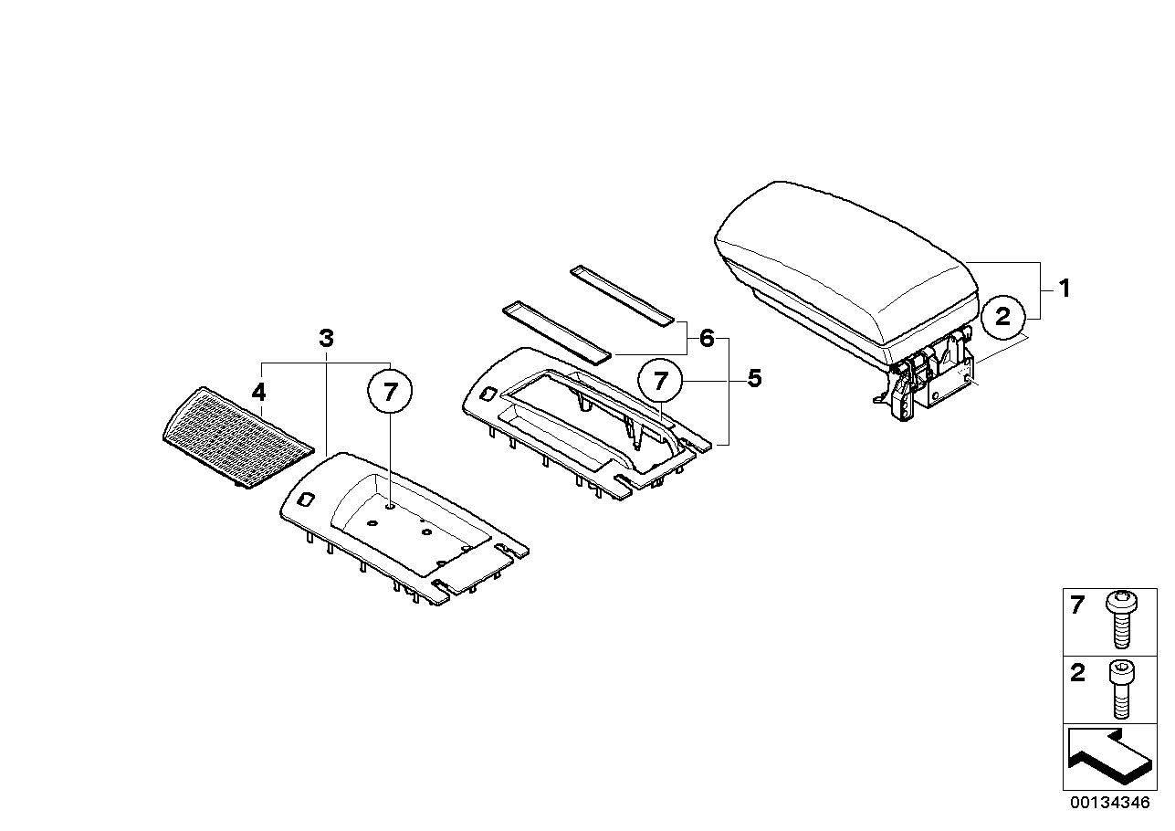 Armrest, centre console High