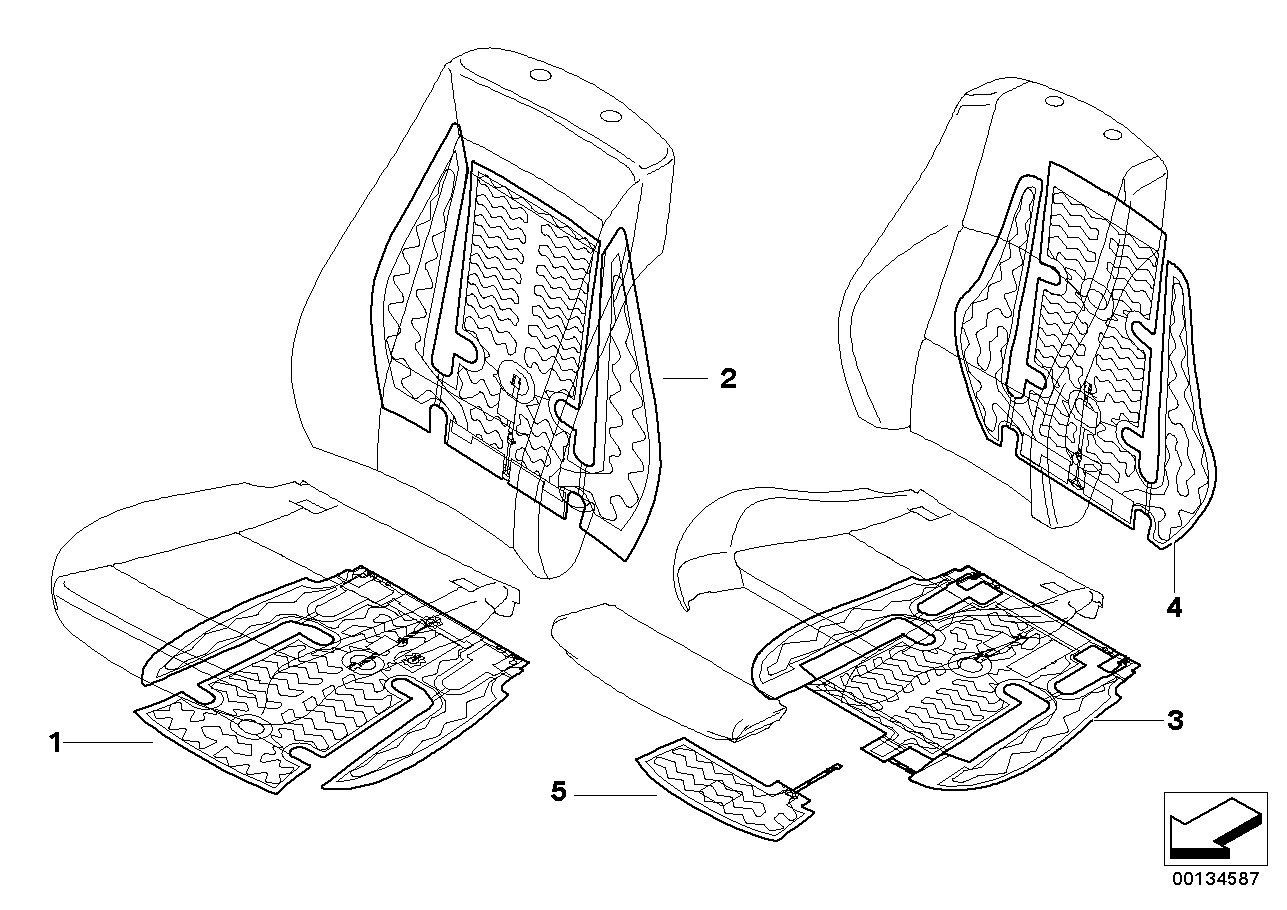 Piezas eléctricas para calefacc. asiento