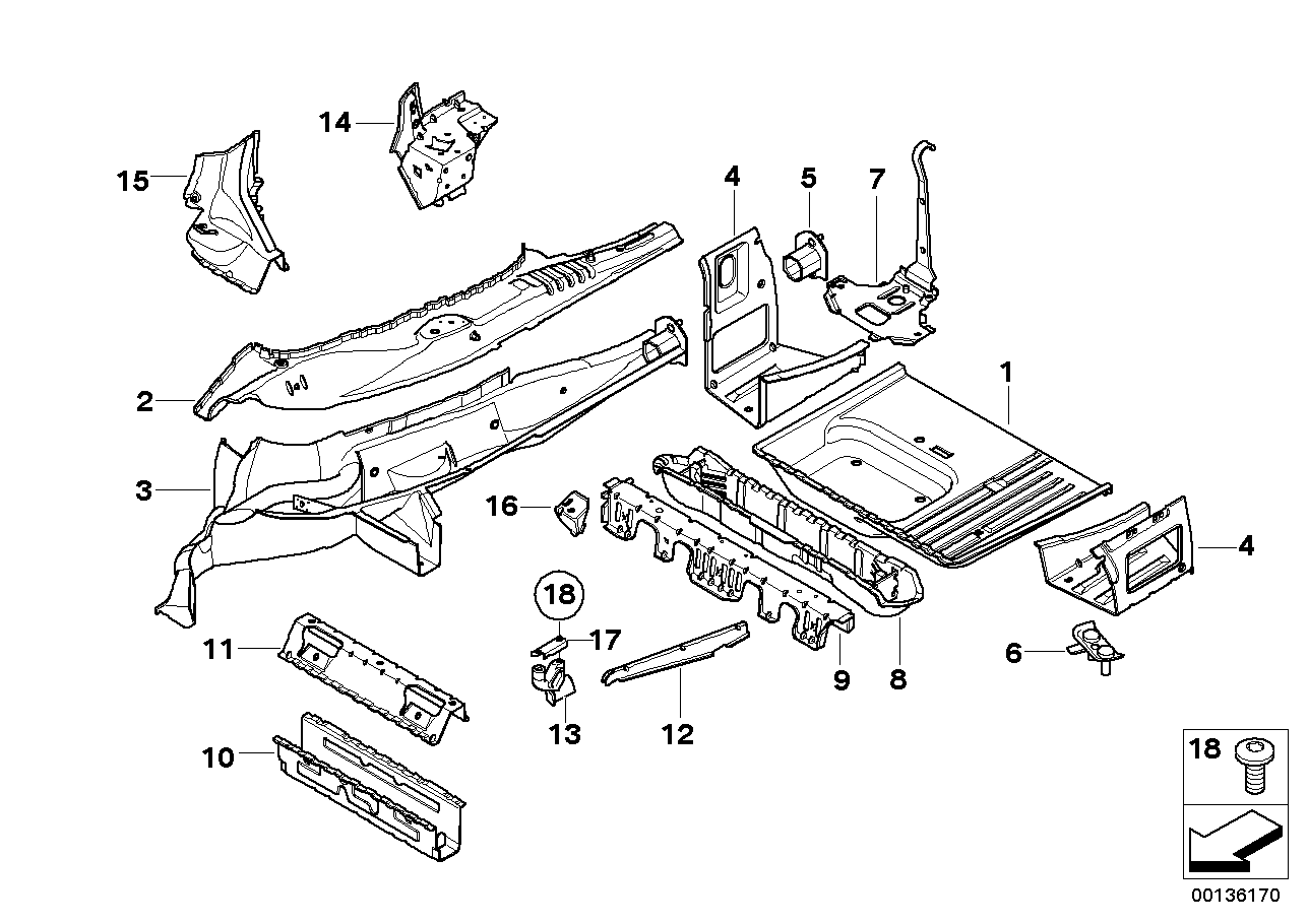 Bagageruimtebodem aanbouwdelen