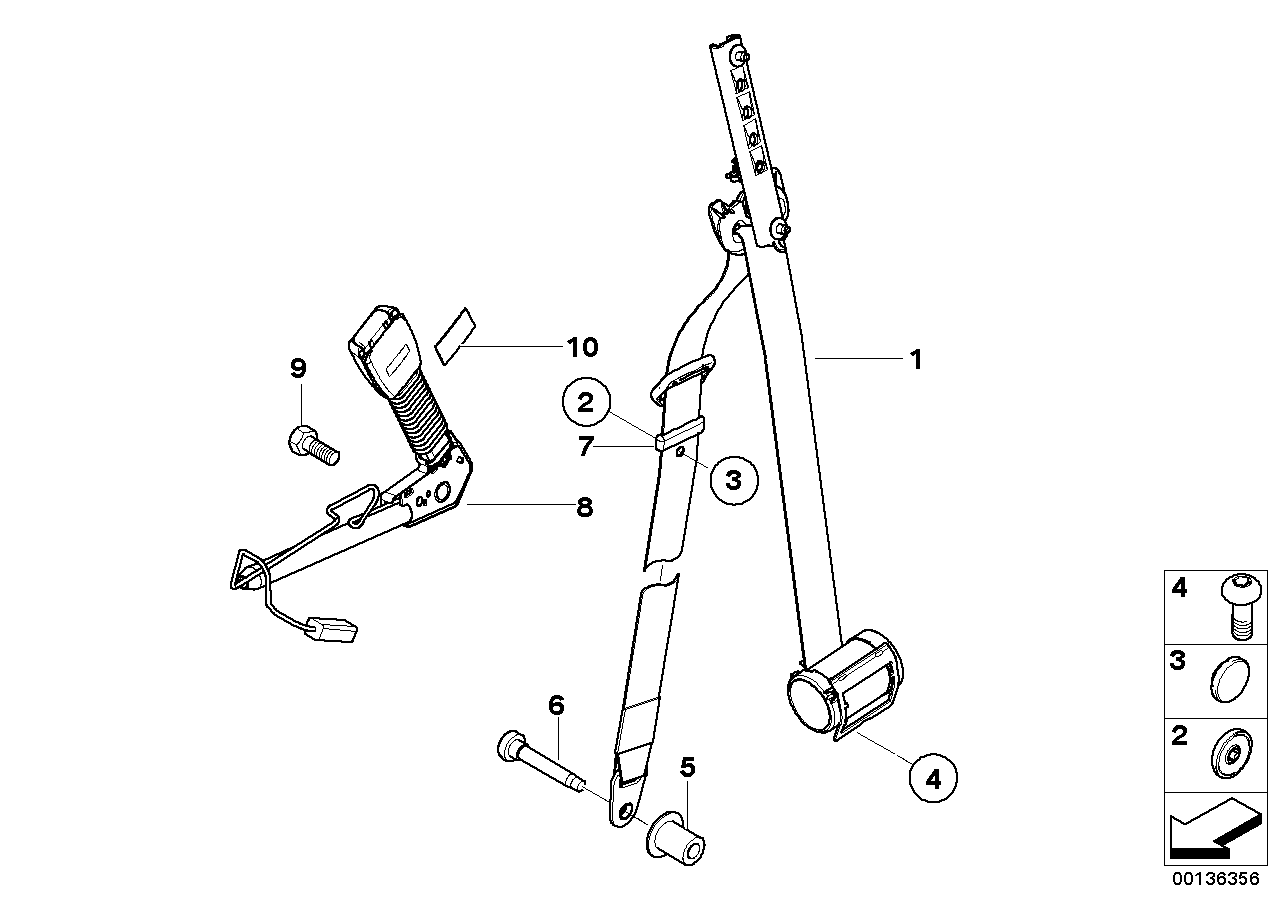 Seat belt, front, from 10/03