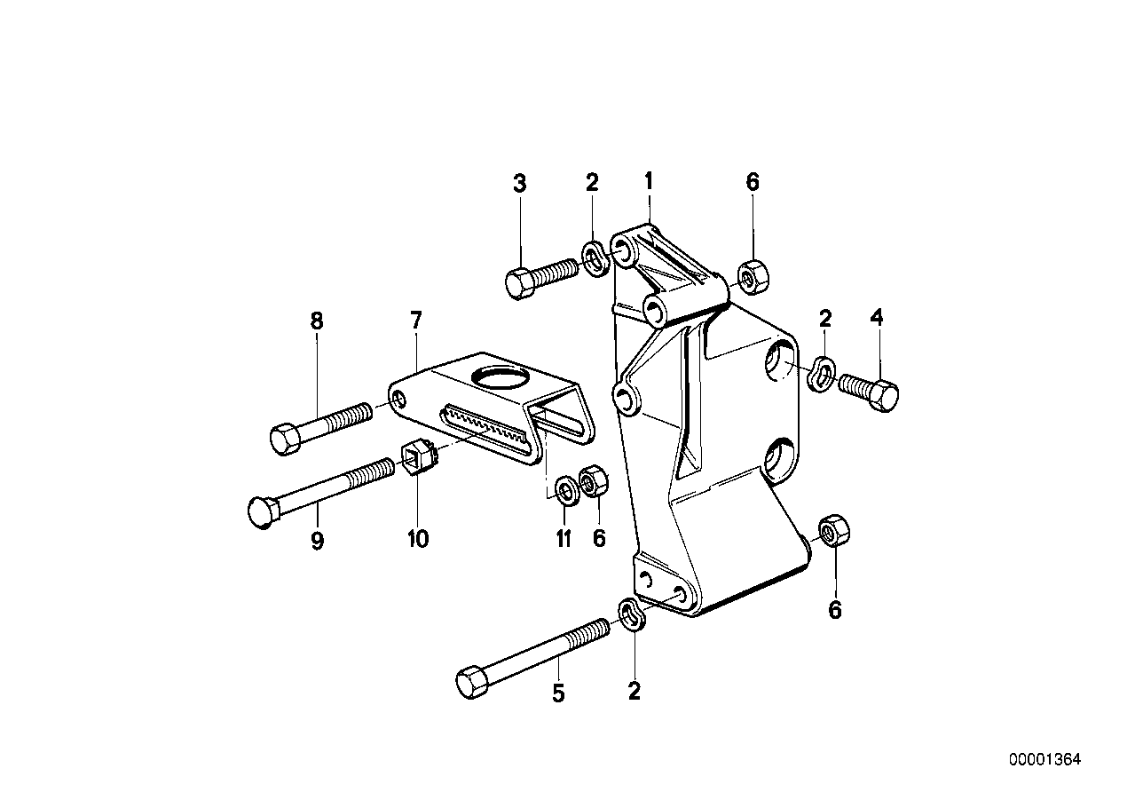 Alternador, peças de fixação