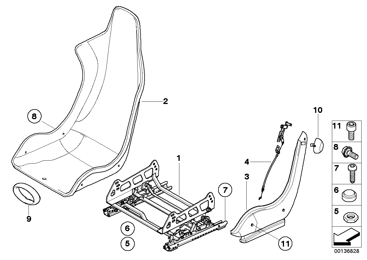 Recaro sportstoel-stoelrails