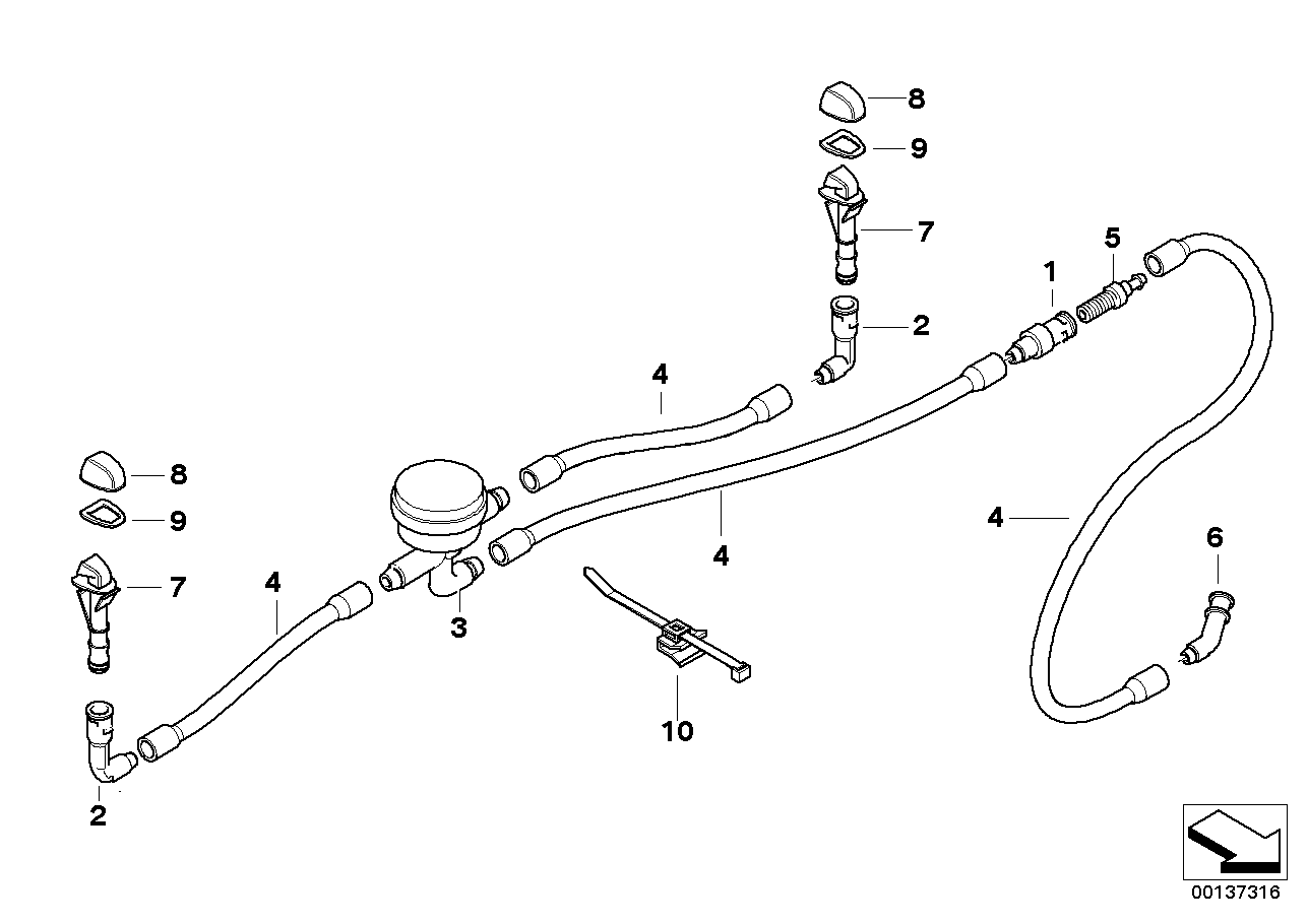 Single parts for head lamp cleaning