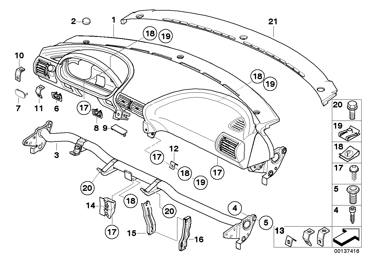 I-panel with co-driver airbag