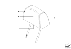 Ind. headrest, sports seat, front