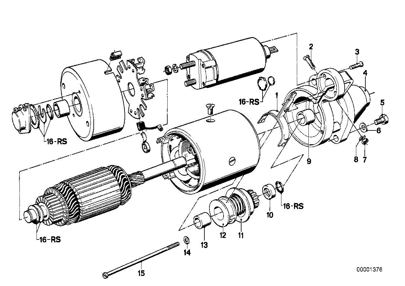 Motor de arranque - peças individuais