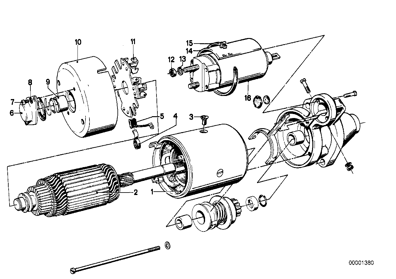 Pezzi singoli di motorino d'avviamento