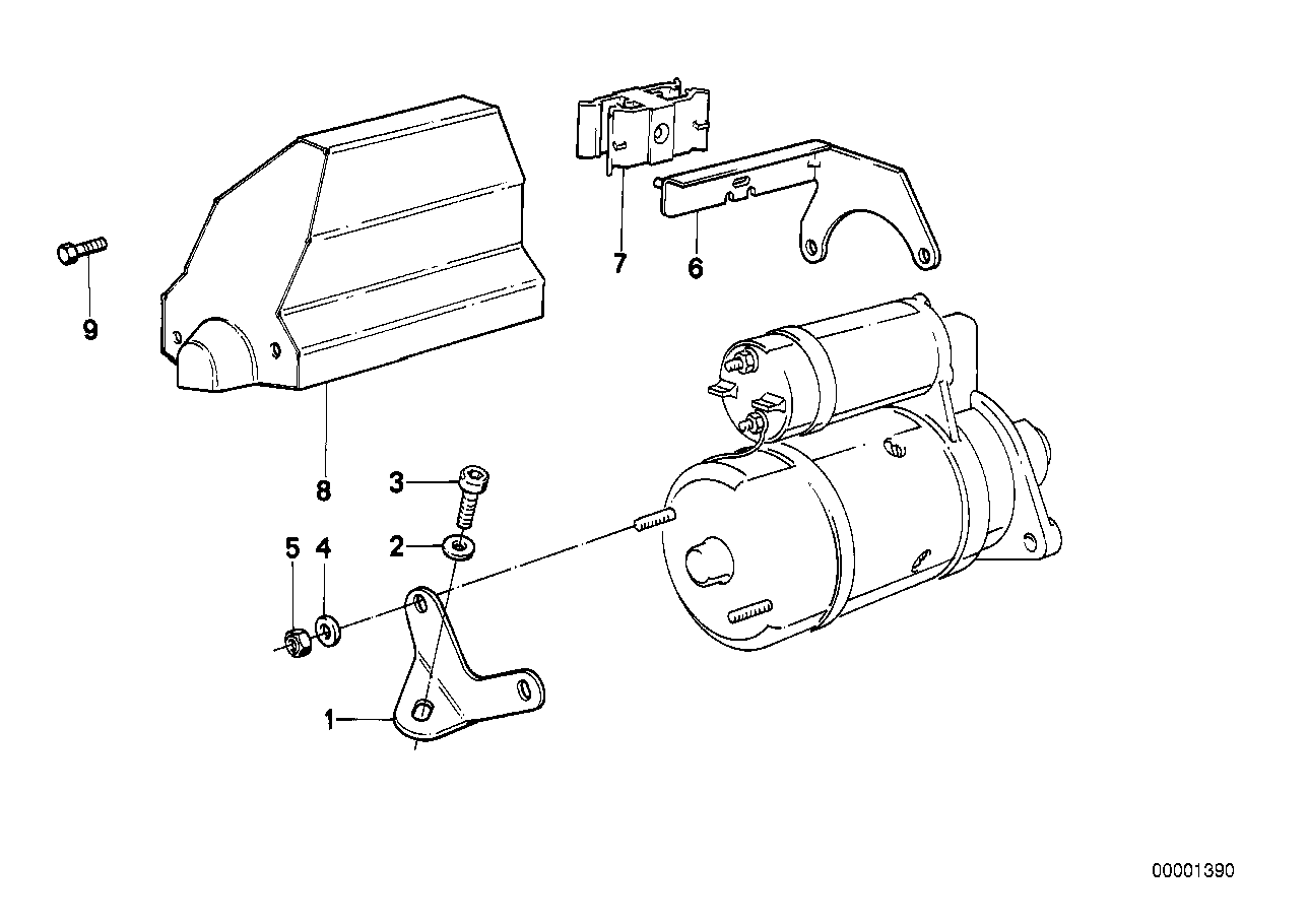 Starter mounting parts