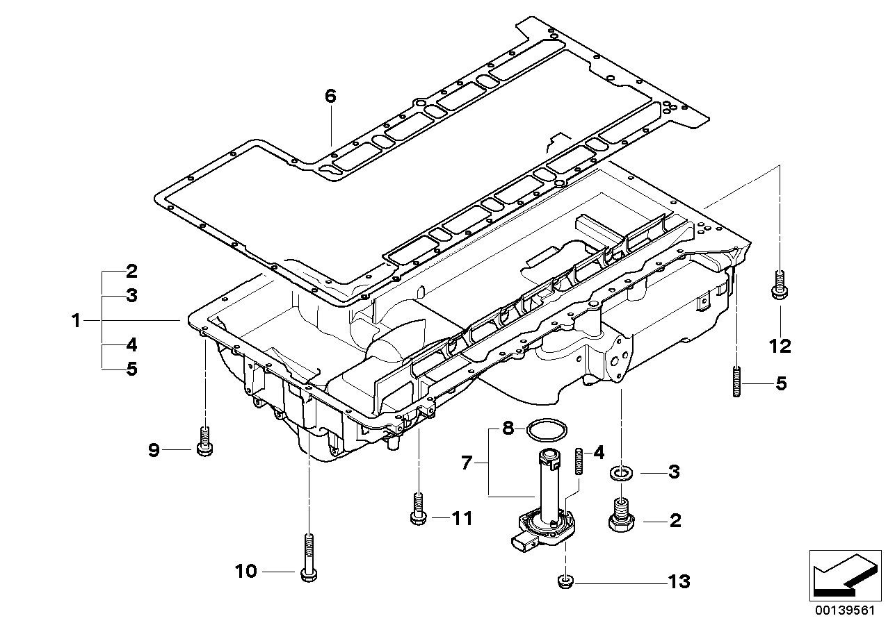 Oil pan/oil level indicator