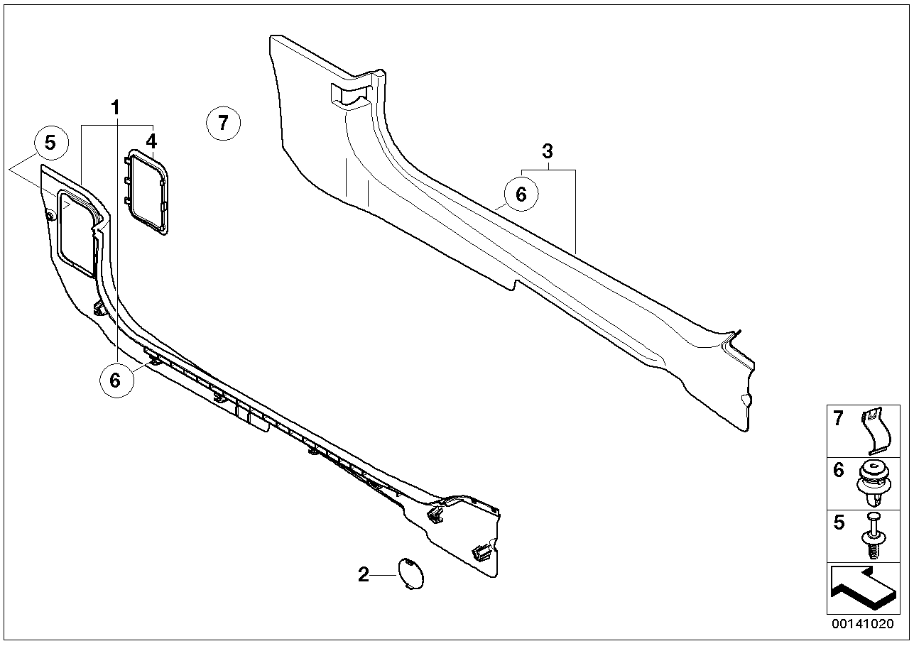 Trim panel leg room