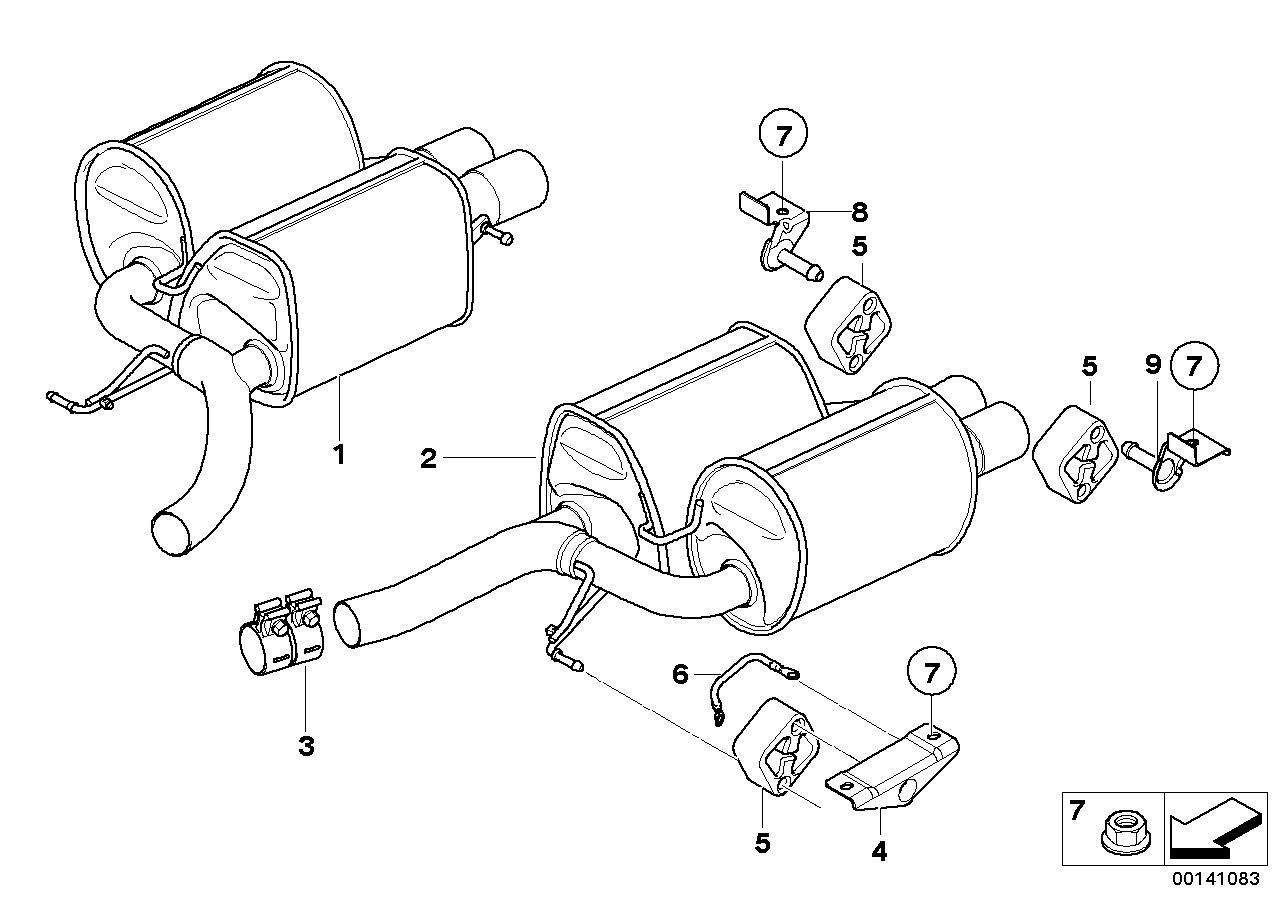 Avgassystem bak