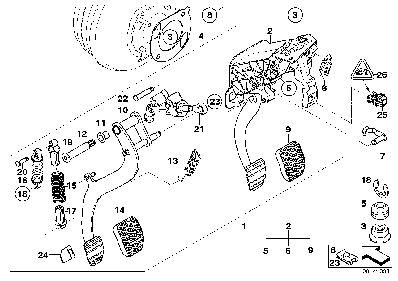 Mech. dźw. nożn. ze spr. nad poł. zwrot.