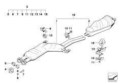 Exhaust system, rear