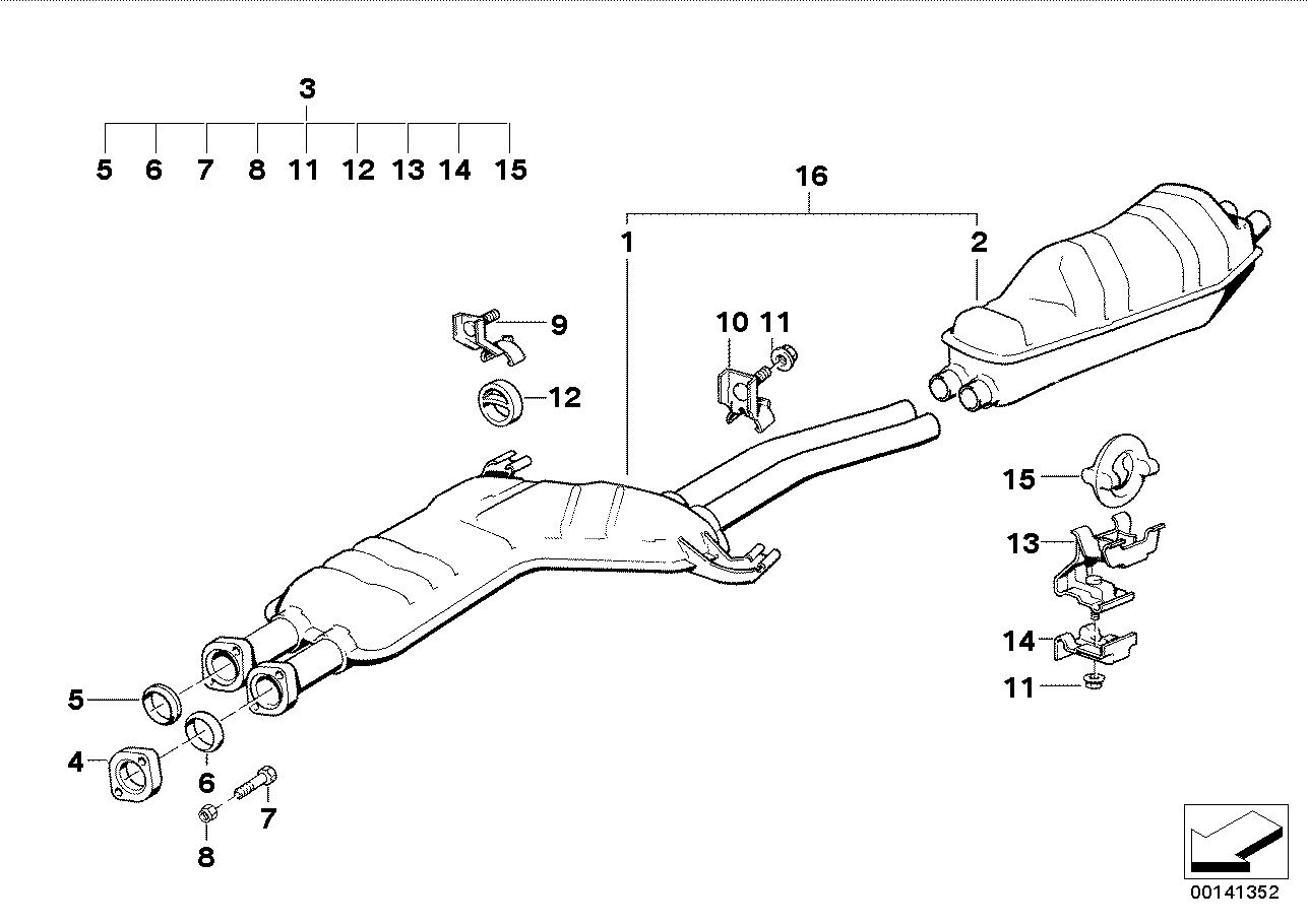 Avgassystem bak