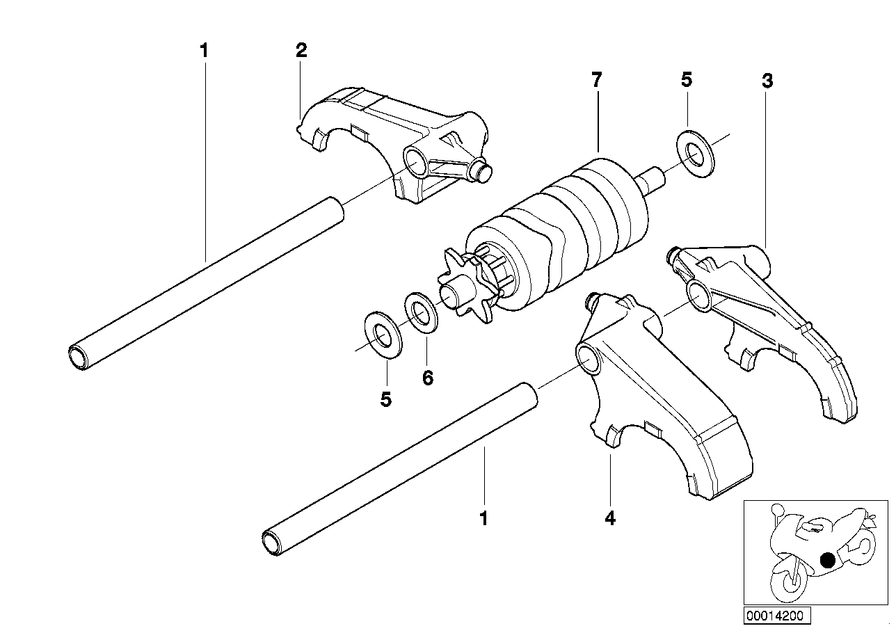 5 Gang Getriebe-Schaltungsteile