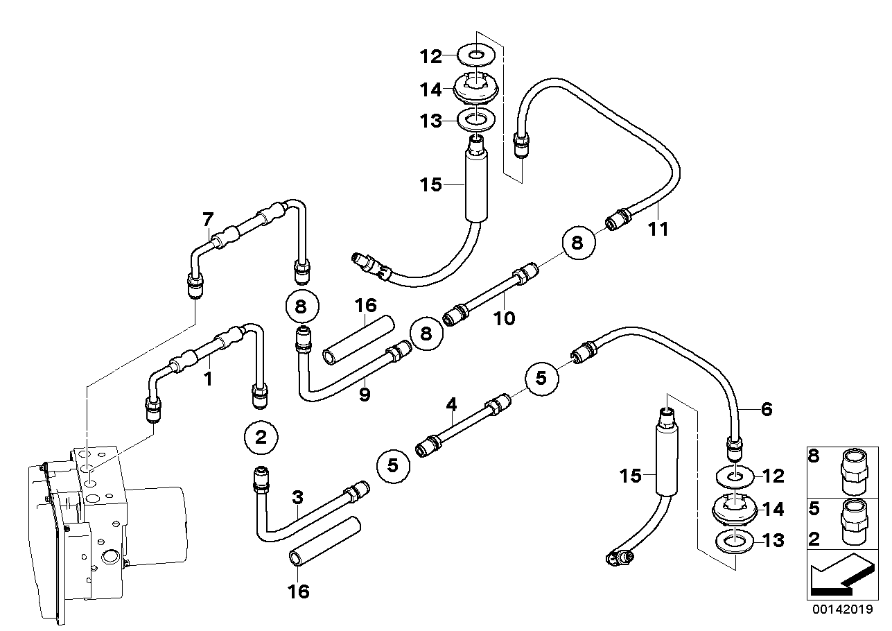 Tubo de travão atrás (S541A)