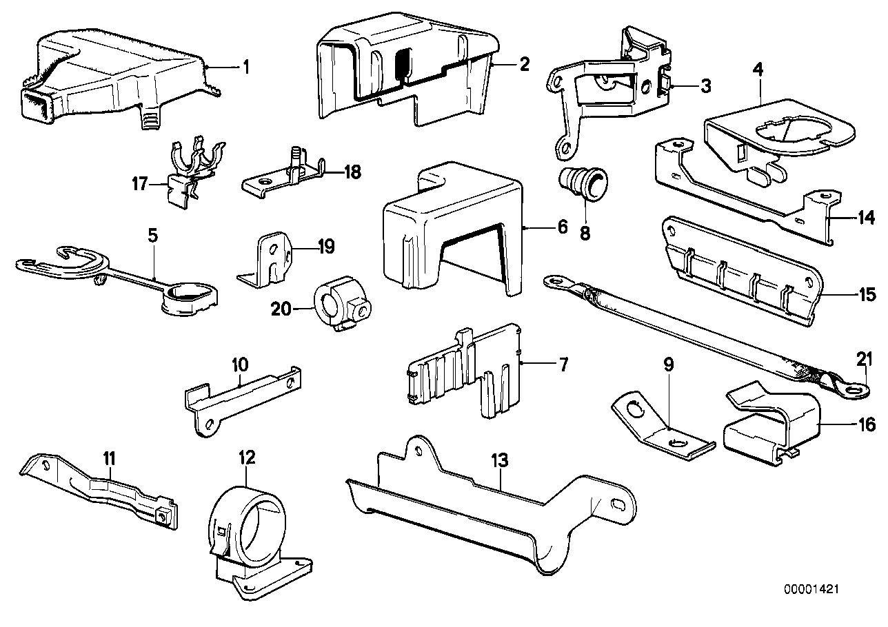 Cablagem - peças de fixação